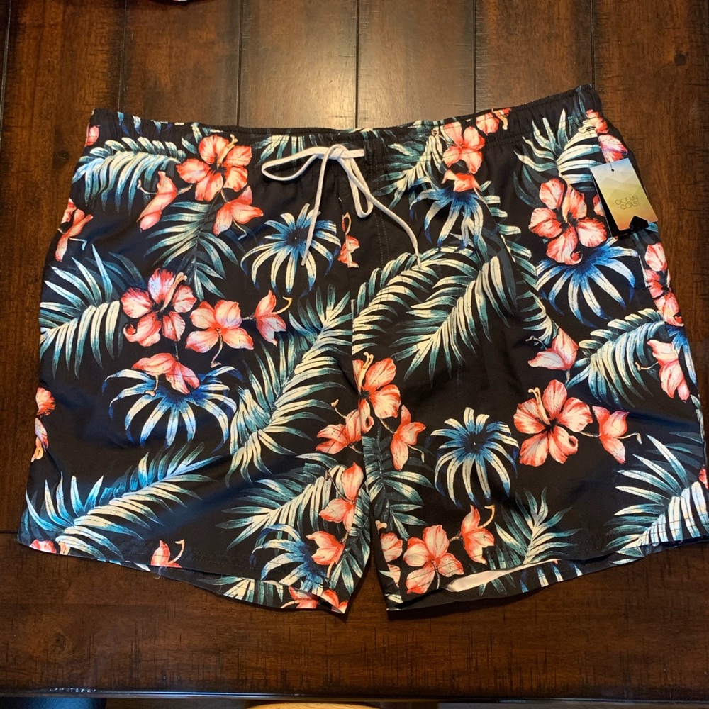 Ocean and Coast Swim Trunk Black Floral XXL - Picture 5 of 7